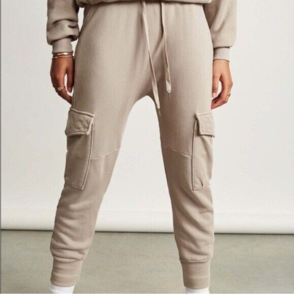 NSF light tan cargo sweatpants joggers size XS